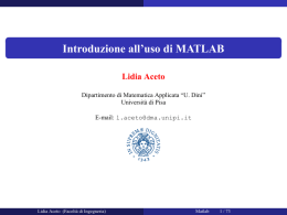 Introduzione all`uso di MATLAB