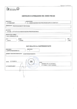 ` genzia ` ntrate CERTIFICATO DI ATTRIBUZIONE DEL CODICE