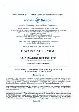 Iccrea Banca S.p.A. - Istituto Centrale del Credito Cooperativo in