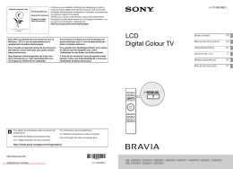 Sony KDL-37EX500 manual Tv User Guide Manual Operating