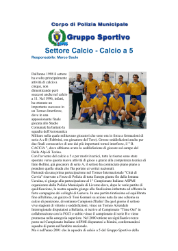 Settore Calcio - Calcio a 5 - Gruppo Sportivo Polizia Municipale di