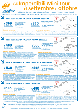 Gli Imperdibili Mini tour di settembree ottobre