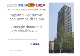 Impianti Geotermici con pompe di calore: