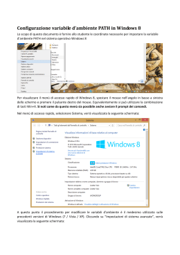 Configurazione variabile d`ambiente PATH in Windows 8