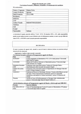 CV - Universit&agrave; degli studi di Cagliari.