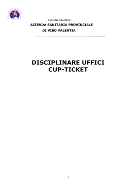 disciplinare uffici cup-ticket - Azienda Sanitaria Provinciale di Vibo