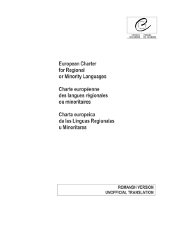 Charter in Romansh - Conseil de l`Europe