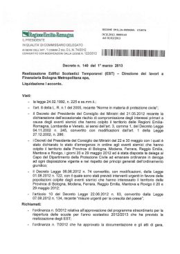 Decreto n. 140 del 1 marzo 2013 - Regione Emilia