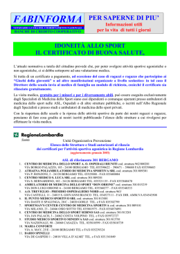 Idoneit&agrave; allo sport - il certificato (gratis)