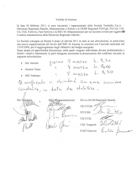 Verbale riunione OO.SS. + Slide aziendali IMC Ancona