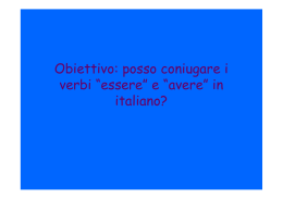 Obiettivo: posso coniugare i verbi “essere” e “avere” in italiano?