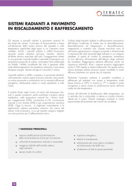 sistemi radianti a pavimento in riscaldamento e