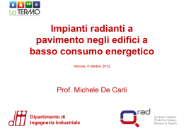 Impianti radianti a pavimento negli edifici a basso consumo - Q-RAD