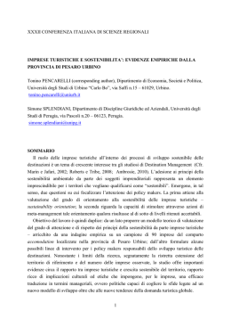 Imprese turistiche e sostenibilit&agrave;: evidenze empiriche dalla Provincia