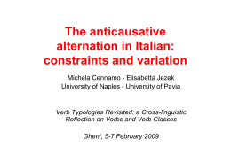 The anticausative alternation in Italian: constraints and variation
