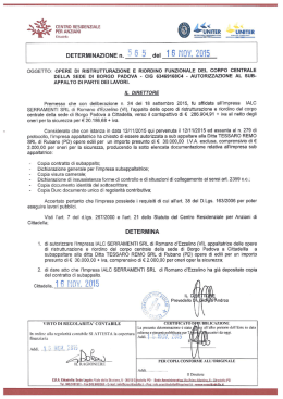 DETERMINA N. 565 DEL 16.11.2015
