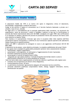 carta dei servizi - Laboratorio Analisi Valdes