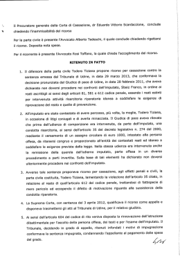 RITENUTO IN FATTO - Corte di Cassazione