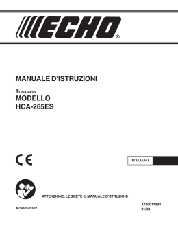 MODELLO HCA-265ES MANUALE D`ISTRUZIONI