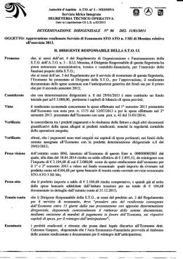 SEGRETERIA TECNICO OPERATIVA - Citt&agrave; Metropolitana di Messina