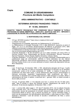 Determina Servizio Finanziario n°16/2015