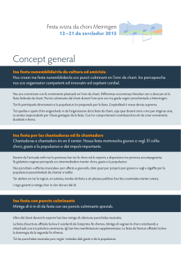 Concept general - Schweizer Gesangfest Meiringen