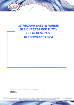 ISTRUZIONI BASE E NORME DI SICUREZZA PER TUTTI
