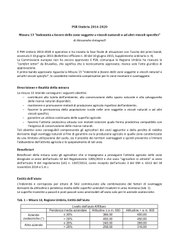 PSR Umbria 2014-‐2020 Misura 13 “Indennità a
