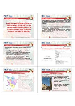 dall`istituzione del Ce.R.R.T.A. alla redazione delle Linee Guida per