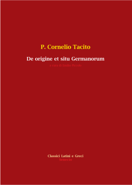 P. Cornelio Tacito De origine et situ Germanorum