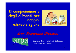 Il campionamento degli alimenti per indagini microbiologiche
