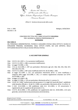 Decreto Infermiere - Ufficio IX - Ambito territoriale di Parma e