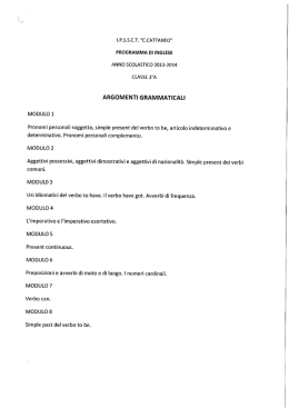 ARGOMENTI GRAMMATICALI - Cattaneo
