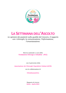 LA SETTIMANA DELL`ASCOLTO