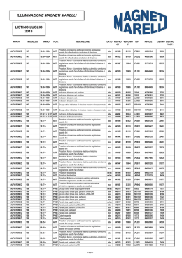 ILLUMINAZIONE MAGNETI MARELLI LISTINO LUGLIO 2013