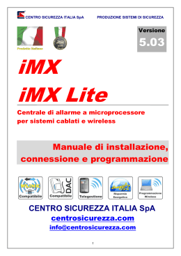 Manuale Installazione Centrale iMX