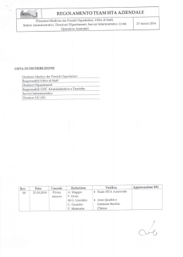 regolamento team hta aziendale - Azienda Ospedaliera Ospedali