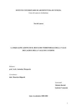 La riqualificazione ed il restauro territoriale della Valle dei