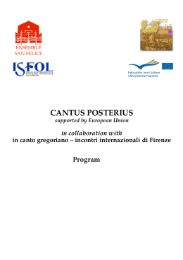 CANTUS POSTERIUS - Ensemble San Felice