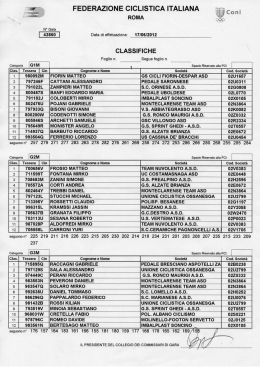 Trofeo Morbegnese - Campionato Regionale