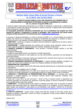 Bando INAIL ISI 2014 - Cassa Edile di Ascoli Piceno