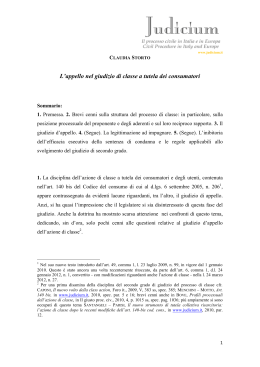 L`appello nel giudizio di classe a tutela dei