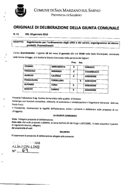 ORIGINALE DI DELIBERAZIONE DELLA GIUNTA COMUNALE