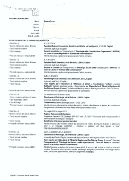 Curriculum Putzu - Dipartimenti - Università degli studi di Cagliari.
