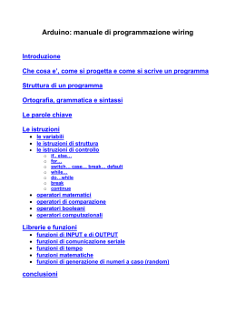 Arduino: manuale di programmazione wiring