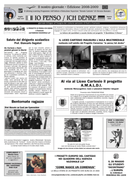 io penso / ich denke - Istituto d`Istruzione Superiore "Renato Cartesio"