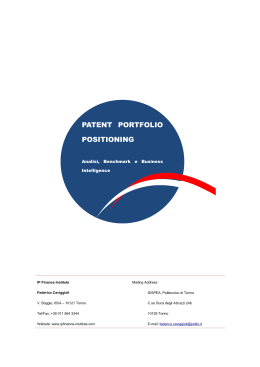 Scarica il manuale del Patent Portfolio Positioning in italiano