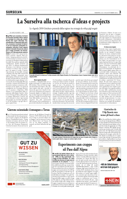 La Quotidiana, 12.9.2014 - Graduate School Graubünden