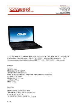 ASUS X54H SX086V - P B950 - RAM 4 GB - HDD 500 GB