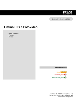 Listino Hi-fi fotovideo